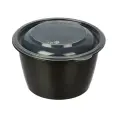 Контейнер с крышкой К-144 500 мл чёрный 300 шт, набор одноразовых контейнеров