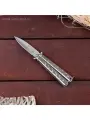 Нож-бабочка Калиго, Мастер К, темный хром, лезвие 7,7см,