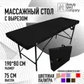 Массажный стол, кушетка косметолога, с вырезом для лица, 190х80 Черный