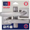 Дверная ручка Punto (Пунто) на квадратной розетке SATURN QR матовый никель + хром