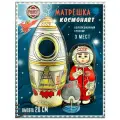Матрешка деревянная детская развивающая игрушка Космонавт 3 места 21 см Орнамент