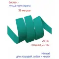 Лента - стропа биотановая Т. бирюза, соты, шириной 2,5 см, 30 метров, для поводков, ошейников и сбруй
