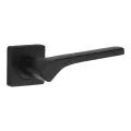 Ручка дверная VETTORE R06.050 MBP ( Черный матовый ) для межкомнатных дверей на раздельном основании, комплект, под врезной замок