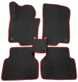 EVA/ЭВА коврики в салон CHANGAN Hunter Plus, Чанган Хантер Плюс, Пикап, 2023 г. в, с 3Д лапой, без разреза, черный ромб с красным кантом