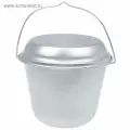 Котелок, 9 л, с крышкой, конический, травленый, алюминий, тип плиты: для газовой плиты