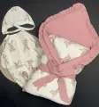 Конверт для новорожденного на выписку в коляску на прогулку из муслина розовый 10