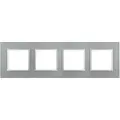 Рамка ЭРА 14-5104-03 на 4 поста, стекло, Elegance, алюминий+алюминий Б0034526