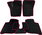 ЕВА коврики для Skoda Rapid 2 (2020-2022), Шкода Рапид 2 / Черные соты / Бордовый кант / Комплект 5 шт.