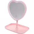 Зеркало настольное с подсветкой «Mary Touch - Heart», розовое, 20х29см, USB