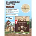 Антисептик-пропитка декоративная для дерева 2 в 1 Bioteks, бесцветный2,7л