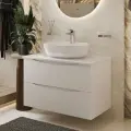 Тумба с раковиной для ванной подвесная белая матовая 80 см BOND T05805-S01500