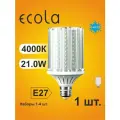 Лампа Экола кукуруза E27, Ecola LED светодиодная 21W, 4000K естественно-белый свет, 220V