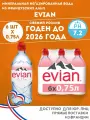 Evian 0,75 л (Эвиан) 6 шт, вода минеральная спортивная негазированная, Франция, пэт