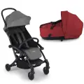 Коляска 2 в 1 Bumprider Connect 3 Black-Grey/Red с бампером и адаптером для автокресла