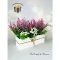 Композиция из искусственных цветов в деревянном ящике, ПоДар. Ок Home