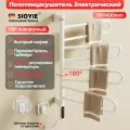 Полотенцесушитель электрический поворотный SIOYIE G65 430мм 780мм, нержавеющая сталь белый форма F-образная
