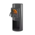 Печь-камин ASTON Dachnaya 100 С, мощность 7кВт, топка из стали, черно-серая