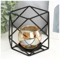 ЗдоровьЕ Подсвечник металл, стекло на 1 свечу Квадраты и треугольники 10х15х15 см
