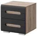 Тумба прикроватная ТБ-15 «Наоми» 2 ящика, МДФ (Дуб каньон/Графит) 40х37х41