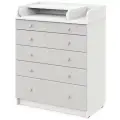 Комод Maks с органайзером 5 ящиков белый премиум-серый шелк