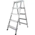 Стремянка Kanat Twin 5 ступеней (5+5), алюминий (KAM-115)
