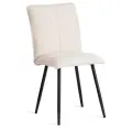 Стул обеденный для кухни с мягким сиденьем TetChair Sweet LT, 1 шт, флок, молочный/черный