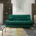 Диван кровать Саймон с подушками (изумруд), ортопедический, прямой, с ящиком для белья, клик-кляк, 210х90х105 см