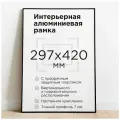 Фоторамка А3, черная, рамка для постера, картины, плаката, алюминиевый профиль Нильсен, творчество в интерьере