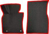Коврики ЕВА для Toyota Camry XV70 (2017-2022) / Тойота Камри XV70 / Черные соты / Красный кант / Комплект 2 шт.