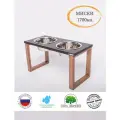 Миска для собак двойная на подставке Хаски Pepilota, объем 1700мл. высота 30см, Loft