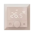 Термостат с датчиком пола программируемый, 16A, размер накладки 55х55мм, с ручкой настройки, цвет кашемир
