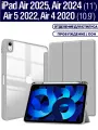 Чехол на Apple iPad Air 11 2025 (M3), Air 11 2024 (M2), Air 5 2022, Air 4 2020, микрофибра, держатель для стилуса, из мягкого силикона (серый)