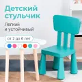 Стул детский Мамонт, пластиковый детский стульчик со спинкой, бирюзовый