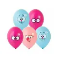 Шар латексный ненадутый Шар с рисунком 14 Смешарики Улыбки 4цв 35 см (25 в уп)