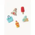 Джиббитс Crocs Beachy Fun 5 Pack голубой; красный; оранжевый 100% полимер 10018541