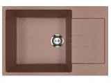 Мойка кухонная Ulgran U-602 -307 прямоугольная, 50x76, с крылом, коричневая, матовая, российская