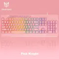 Игровая клавиатура Onikuma Pink Knight G32-P розовая с RGB подсветкой и тихой печатью