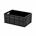 Ящик для молока, мяса, овощей и фруктов сплошной черный, 600х400х250 мм