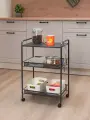 Этажерка для кухни на колесиках металлическая