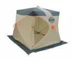 Палатка для зимней рыбалки Митек Омуль Куб 2 Люкс хаки/беж-бежевый