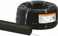Труба гофрированная TDM ELECTRIC, с зондом, черная, 50мм х 25м