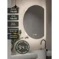 Зеркало-шкаф Дафна 70*50 c нейтральной LED-подсветкой, петли справа, часы