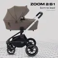 Коляска для новорожденных 2 в 1 MOWBaby ZOOM RA086 Silver Cacao Brown
