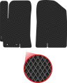 Передние коврики EVA для Hyundai Solaris II (2017-н/в), чёрные с чёрным кантом, ячейка - ромб