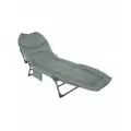 Шезлонг CLASSMARK R858, складной, сталь, черный/серый, 200 см x 64 см x 32 см