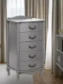Комод Джульетта K-Home, в классическом стиле, для спальни, узкий, 5 ящиков, на ножках, серый ясень