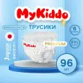 Подгузники трусики 6 XXL, для детей 15-25 кг, мегабокс 96 шт. (3 упаковки по 32 шт.), MyKiddo, Premium