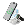 Беспроводная зарядная станция 3 в 1 MagSafe 15 Вт Bixton MagFlex для iPhone, Apple Watch и AirPods, складная, белая