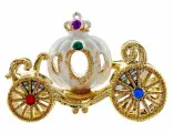 Ёлочная игрушка карета золушки, пластик, белая, 10 см, Kurts Adler T3211-1
