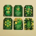 Шильдик на подарок Счастливого Нового года, набор 6 штук, изумрудный зелeный, 16 х 24 см 10 шт